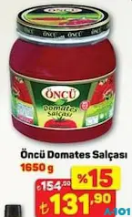 ÖNCÜ DOMATES SALÇASI 1650 G fiyat ve kampanya bilgisi